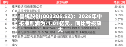 国统股份(002205.SZ)：2026年中报净利润为-1.01亿元，同比亏损放大-第2张图片