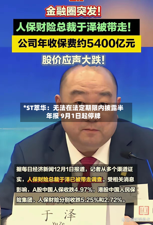 *ST萃华:无法在法定期限内披露半年报 9月1日起停牌