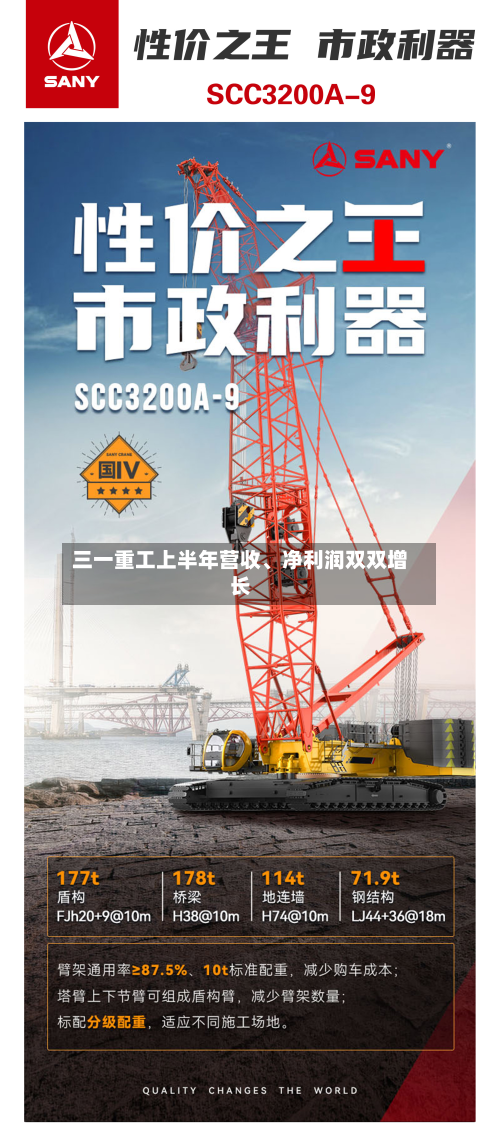 三一重工上半年营收	、净利润双双增长-第2张图片
