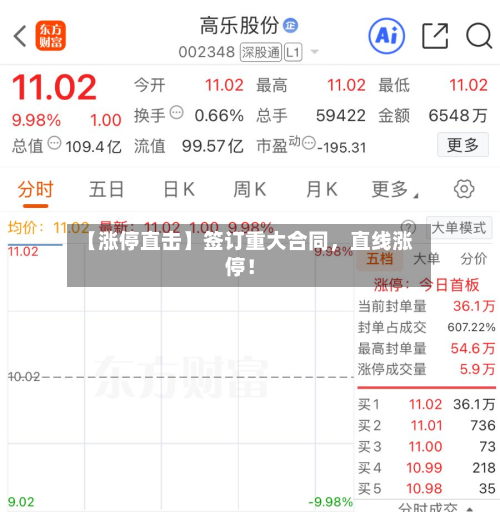【涨停直击】签订重大合同	，直线涨停！-第2张图片
