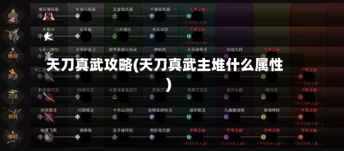 天刀真武攻略(天刀真武主堆什么属性)-第3张图片